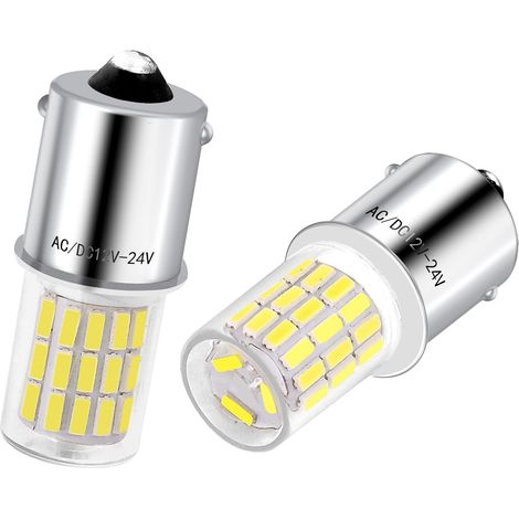 P21w 1156 Ba15s Led Ampoules 12V-24V 3w, Blanche 6000K, Petite Taille, Pour Véhicules, VR, remorque, (Éclairage intérieur et extérieur) Feu de Recul, feux de jour, Brouillard Arrière, Etc. (Lot de 2) (1/5)