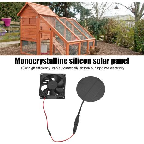 Wasserdichtes, monokristallines Rundgewächshaus mit Solarpanel, luftdicht, mit Abluftventilator für Hühnerstall und Vogelkäfig. (1/5)