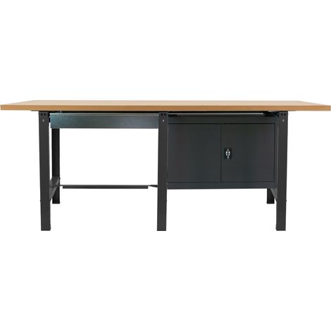 Simonrack Établi antracite MDF et métal robuste (1/3)