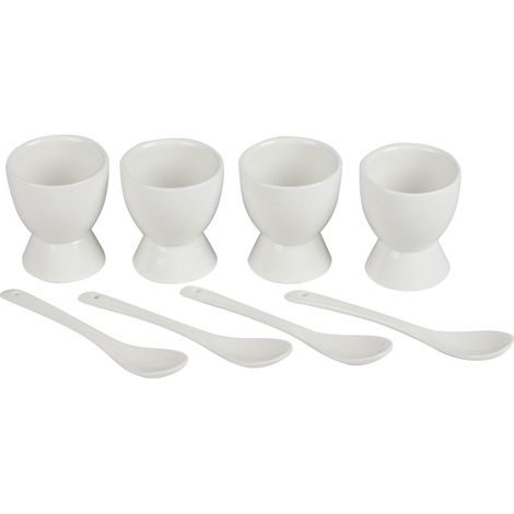 Set de 4 coquetiers et cuillères en céramique - Livraison gratuite (1/5)