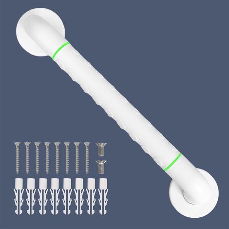 Haltegriff für Toilette, Sicherheitsgriff für Badewanne, Wandmontierte Haltegriffe aus Edelstahl fürs Badezimmer, Wandmontierter Stützgriff für Kinder/Senioren, 50 cm Duschgriffe, weiß (1/5)