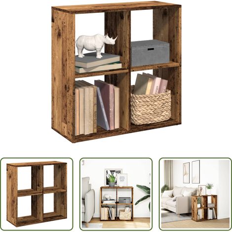 Bücherregal - Raumteiler-Bücherregal Altholz-Optik 69,5x29x69,5 cm (1/5)