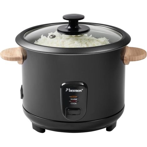 Bestron ARC180BW Couteau à Rijstkoker Noir/Bambou