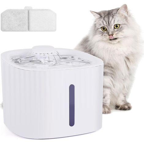 fontaine Eau Pour Chat, Fontaine Eau Pour Chat Et Chien 3l Avec Fentre De Niveau D'eau, Distributeur De Filtre Organique Silencieux Pour Animaux (1/5)