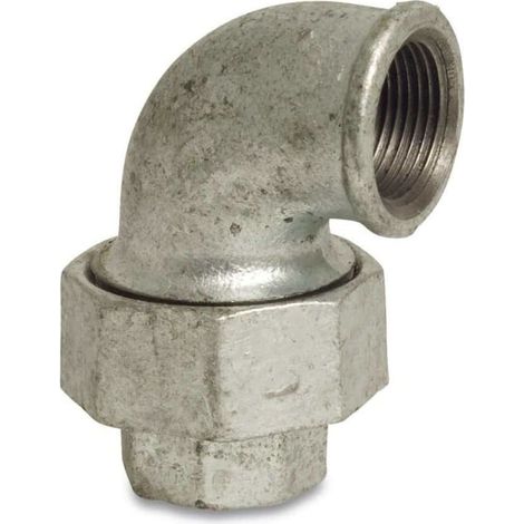 Coude à Visser 3/8 en Fonte Malléable, 90 Degrés, Étanchéité Conique (1/2)