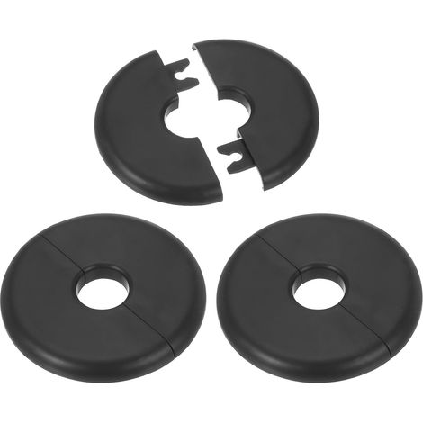 Cache Mitigeur Douche, 3pcs Écussons en ABS Garniture Robinet Douche Muraux pour 16.5mm, Décoration Rosace Robinet Coffrage Caches Tuyaux d'Eau Chauffage Plomberie Mural, Noir (1/5)