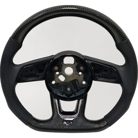 Volante in fibra di carbonio e pelle, personalizzabile, carbonio B9 (1/2)