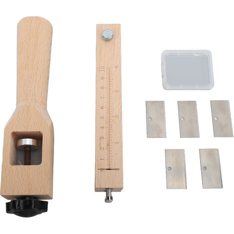 1 Coupe-lanières, réglable, bois de pêcher, 5 lames, maroquinerie(Q3 : Nouveaux produits pour le mois d'août) (1/5)