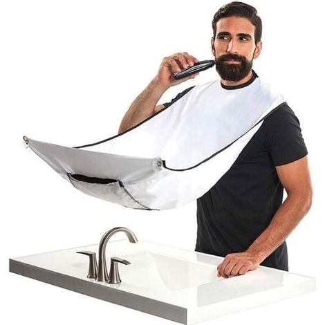 Tablier de rasage pour homme adulte, bavette de soin du visage, rasage des cheveux, livres de rasoir, coiffeur, propre, barbe (1/4)