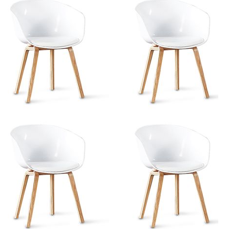 Lot de 4 chaises scandinaves blanches - Vali (1/2)