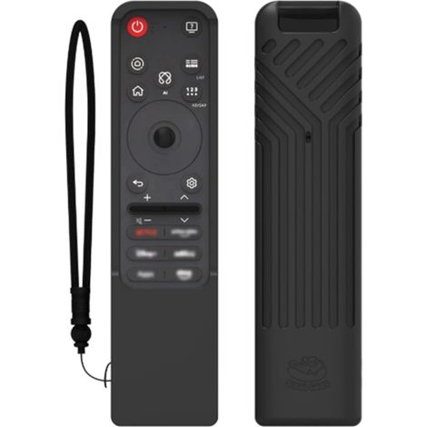 Coque en silicone MR25GA pour télécommande LG MR25GA Magic Smart TV - Housse de protection souple antidérapante et anti-poussière (noir) (1/5)