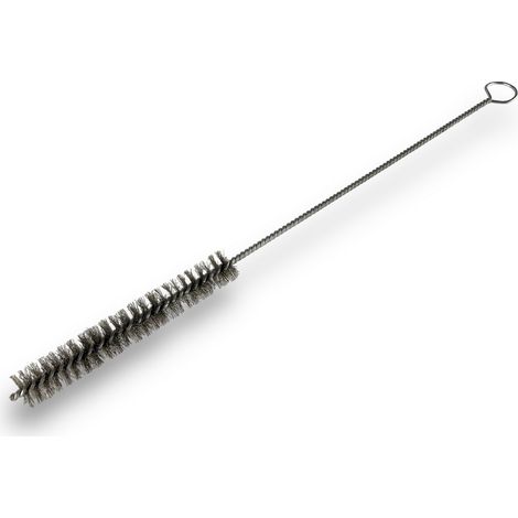 Goupillon ACIER multifonction Ø 15 mm Garnissage 100 mm Longueur 300 mm Ramonage brossage curetage nettoyage Conduits tubes tuyaux Manche acier torsadé Kibros 13015300A