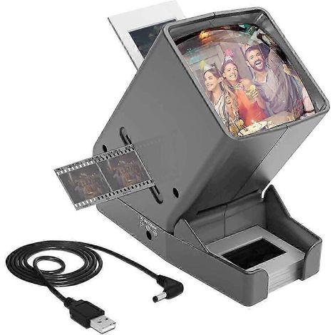Visionneuse de diapositives et de films 35 mm - Visionneuse de diapositives avec grossissement 3X et écran rétroéclairé par LED pour diapositives 35 mm
