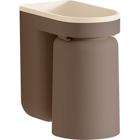 Porte-brosse-dents mural adhésif avec égouttoir et gobelets pour salle de bain marron caramel (1/5)