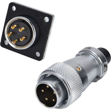 WS20 5-poliger Luftfahrtstecker, Metall, Stecker/Buchse, Panel-Luftfahrtstecker für die Industrie (1/5)