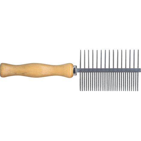 Peigne double à manche en bois IdealDog