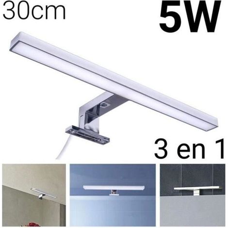 Bardusch - Applique LED 30cm 5W pour miroir de salle de bain - Blanc Neutre - Gris - Contemporain - Design - Murale (1/4)