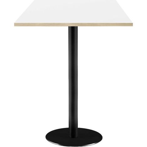 Mange-debout 60 x 60 cm - modèle Rome blanc avec chants bois