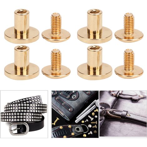 50 Rivets en Cuivre Pur 8mm pour Reliure de Carnets en Cuir - Kit de Fixation Doré pour Projets de Loisirs Créatifs (1/4)