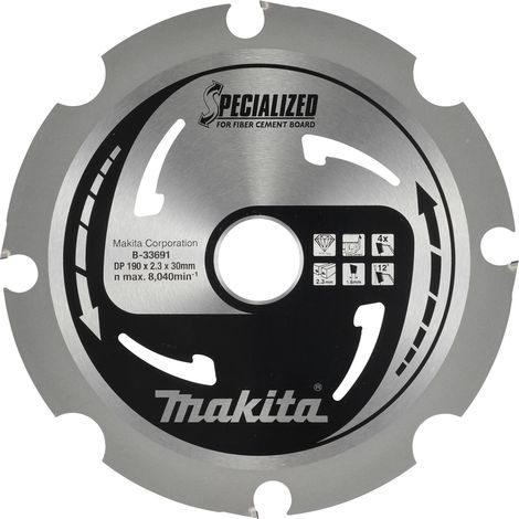MAKITA PIŁA TARCZOWA 190x30x 4z SPECJALIZED FIBER CEMENT WŁÓKNISTY