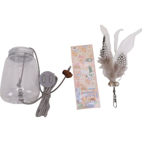 Chat porte suspendus Teaser mangeoire jouet auto-jeu plume taquin tétine pour animaux de compagnie pour chaton ennuyé d'intérieur (1/5)