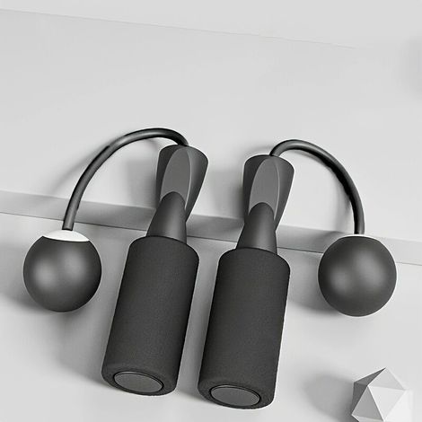 Corde à sauter sans fil (Modèle à boules lestées) — Câble en acier, roulements recouverts d'éponge