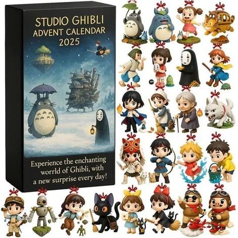 Calendrier de l'Avent Studio Ghibli - Coffret Surprise 3D pour les fans et les enfants - Coffret cadeau de compte à rebours de Noël (24 jours) (1/5)