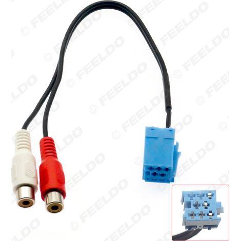 Compatible avec les câbles audio Audi, Volkswagen Passat et RCA, adaptateur de câble d'entrée audio automobile à 8 broches de 25 cm de longueur.