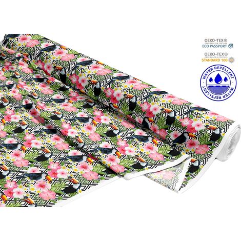 Outdoor dekostoffe oxford - Motiv Tukane auf Rauten I DR164 (1/5)