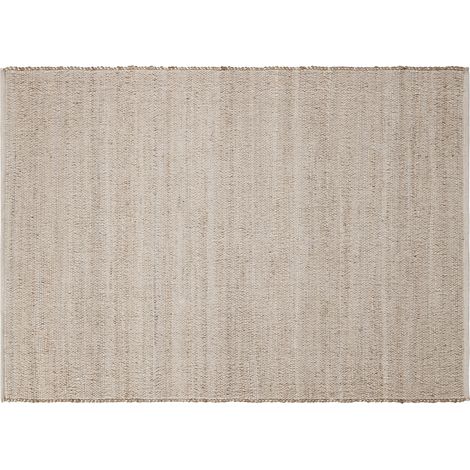 Rechteckiger Teppich aus geflochtenem Jute- und Baumwollgewebe in Beige, 160 x 230 cm CAMAO