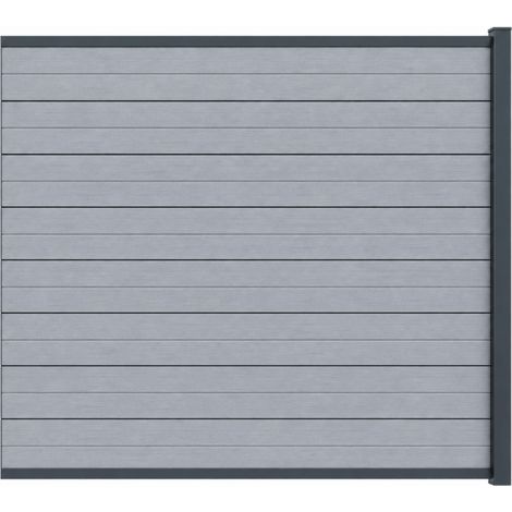 Kit completo de extensión de valla composite coextruida reversible 1,50x1,80m - Gris antracita/Gris claro