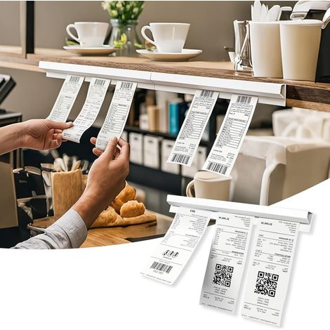 2 Pièces Porte Ticket, Barre a Bon de Commande, 30CM Porte Bon de Commande Restaurant, Barre Ticket Cuisine, Porte Ticket de Caisse pour Restaurants, Cafés, Cuisines, Bars (1/5)