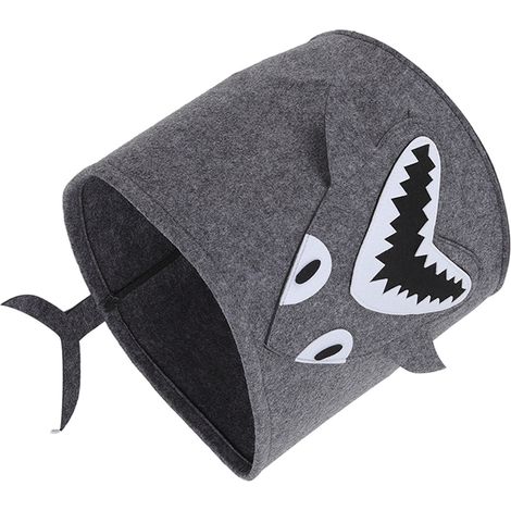 Panier à linge en coton épais, motif animaux de dessin animé, seau de rangement pour vêtements sales, 30 x 27 cm, requin (1/5)