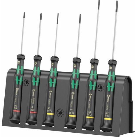Wera 2035/6 A Elettronica e meccanica di precisione Kit cacciaviti 6 parti Taglio, Croce Phillips (1/5)