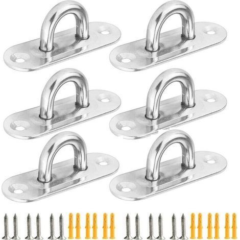 Heavy Duty Ceiling Wall Hook Anchor 5mm 304 Stainless Steel Great for Yoga Swings Hammocks/Boat Rigging/Deck Marine Hardware - (1/5)