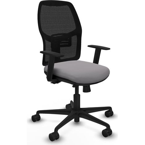 Silla de oficina piqueras y crespo Alfera cuero sintético gris malla negra (1/2)