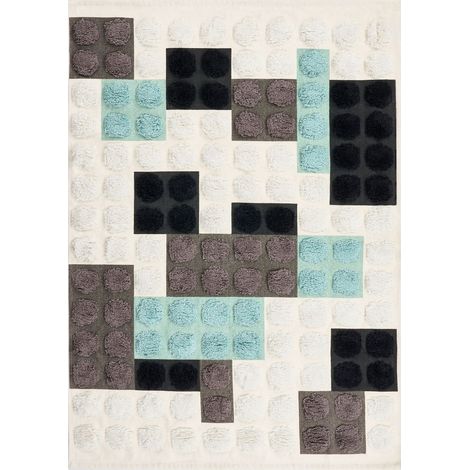 Kinderteppich BRICKY Weiß 90 x 130 cm Baumwolle