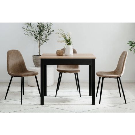 Esstisch CAPRI - Artisan Eiche & Schwarz - Quadratisch - 4 Personen - 90 x 67 x 76 cm (1/3)