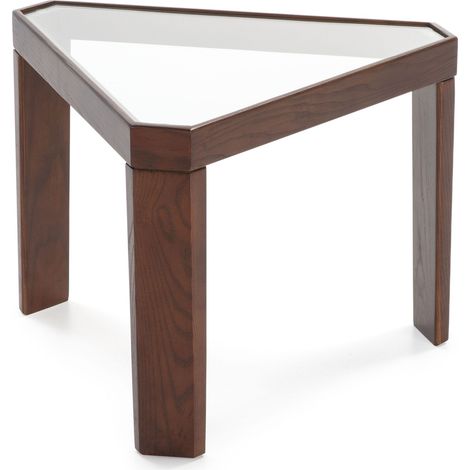 Hilfstabelle 54x47x40 Glas / Holz dunkelbraune Möbel / Hilfstische für alle Stile, um dem Haus eine Note zu verleihen (1/4)