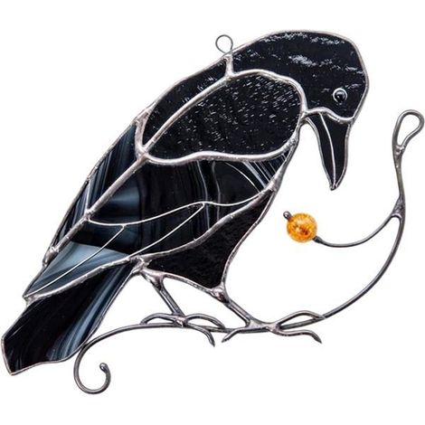 Raben-Dekoration, einzigartiger gotischer Rabenanhänger aus Metall, Raben-Dekoration, Halloween-Accessoires, Ornament (1/5)