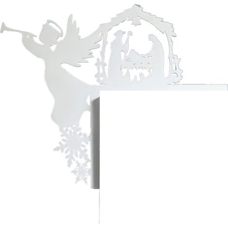 Letrero metálico navideño para la esquina de la puerta, ángel de tipo alargado (1/5)