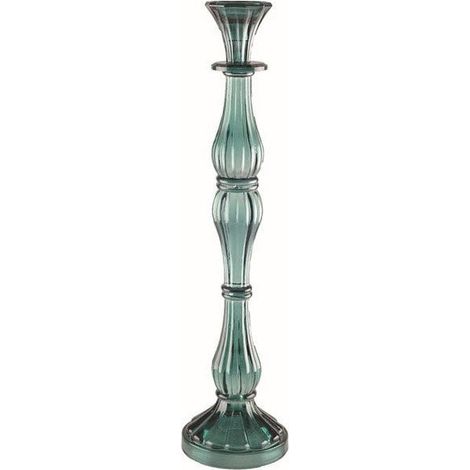 Chandelier Bougeoir en Verre Turquoise Grand Modèle H41 cm pour Décoration de Table - PANGIVO (1/3)