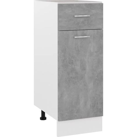 Armario con cajones diseño funcional almacenamiento cocina 30 x 46 x 81 cm de madera contrachapada gris hormigón 020047655 (1/5)