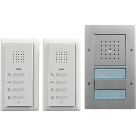 Kit audio maison 2 familles communication de porte couleur alu