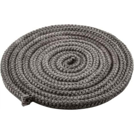 Joint de cheminée, cordon de porte de four, corde en fibre de verre ignifuge 10 mm x 4 m pour poêle, cheminée, four, chaudière, résistant à la chaleur (450-550 °C), noir (1/5)