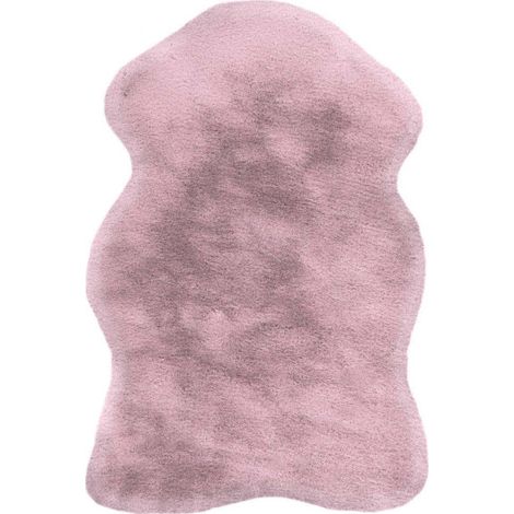 Tapis Uni Doux Poils Longs "Rabbit" 60x90cm Rose (1/5)