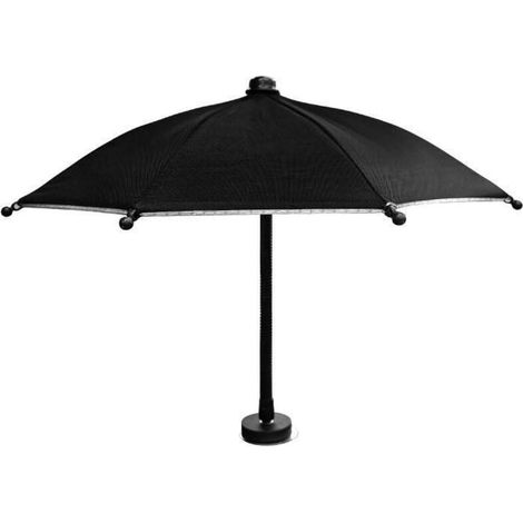Parapluie magnétique pour téléphone portable, réglable et pliable, pour la plage et l'extérieur (noir) (1/4)