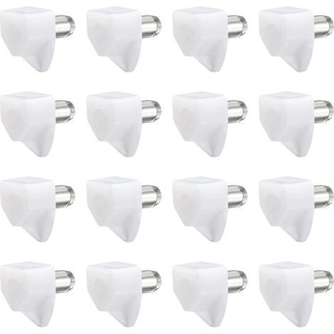 Lntyq Taquet étagère Support 5mm Cabinet Support tablette Clip Acier cheville goupille Blanc Blanc 5 x 7,5mm 50Pcs (1/4)