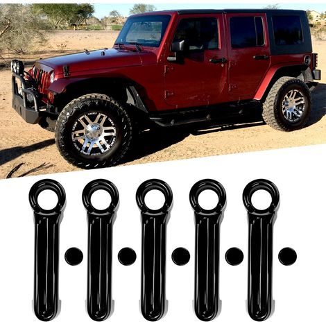 10 Stück ABS-Türgriffabdeckungen für Jeep Wrangler JK (07-17), Schwarz (1/5)