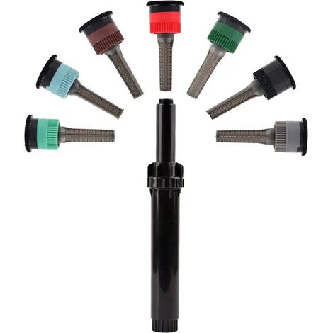 Arroseurs escamotables (A) 1/2 pouce avec 7 types de buses de diffusion réglables de 0° à 360° - Outil d'irrigation pour jardin, parc et pelouse (1/4)